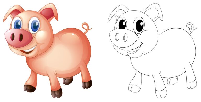 how to draw a pig